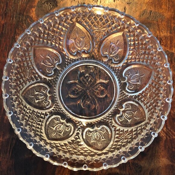 Vintage Pasari Heart And Rose Candy Dish Clear - Picture 4 of 10